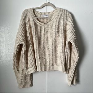 CJLA crop knit sweater in cream